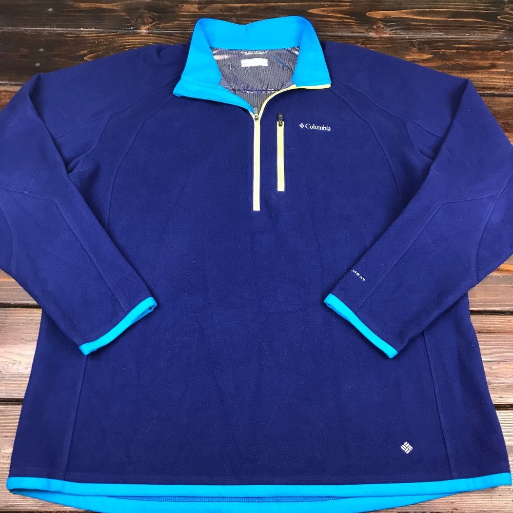 Columbia Omni-Heat Fleece Pullover Jacket XL Blue